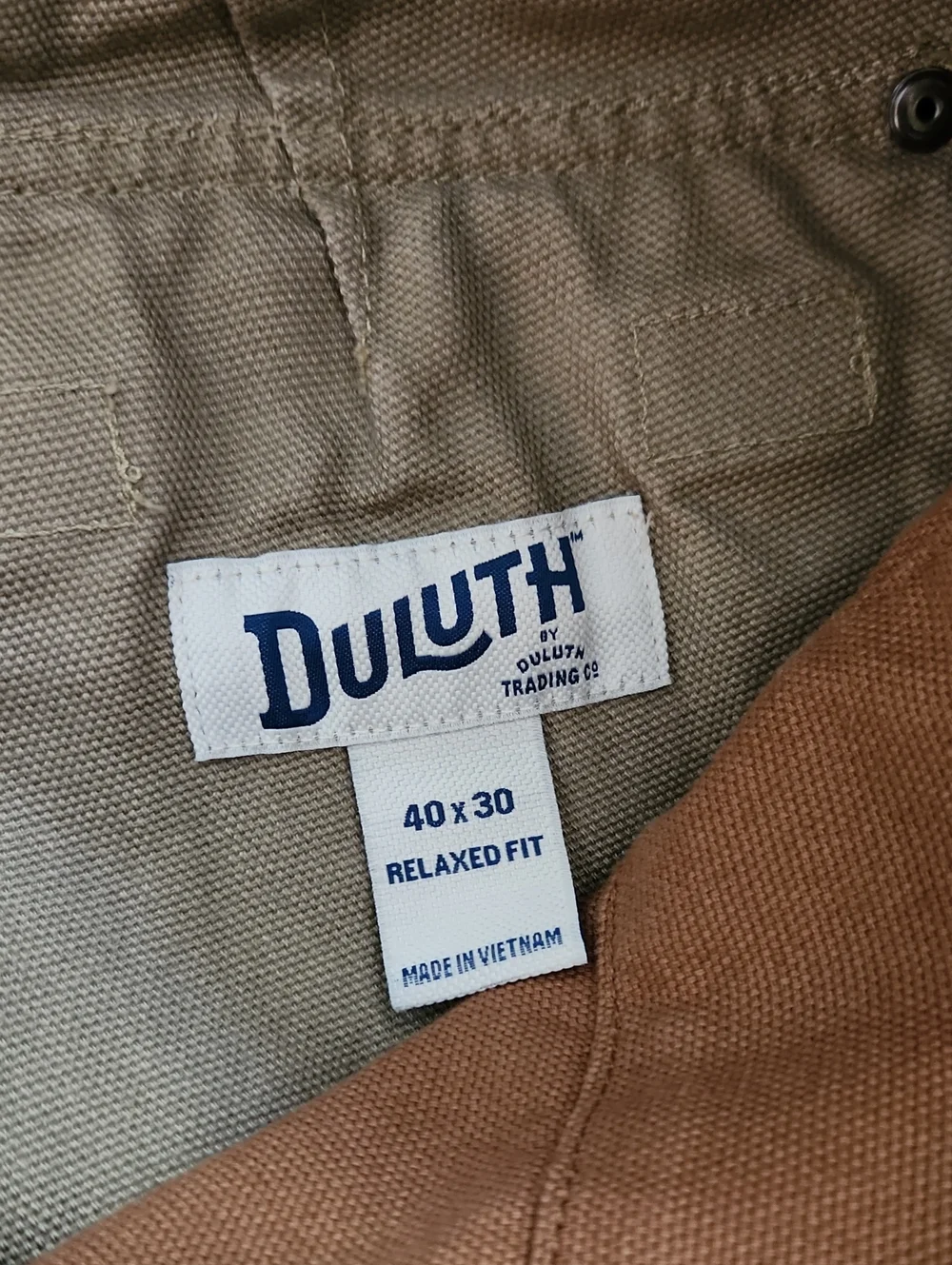 Duluth Trading Co. Fire Hose Relaxed Fit Cargo Work Pants Size 40x30 Tan Khaki